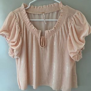 Terese Velvet Top in Pink Tint